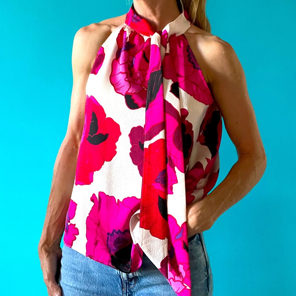 Talbot’s colorful floral halter top sz M